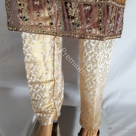 Tawakkal Fancy Zardozi Embroidered Banarsi Masuri Shalwar Kameez Pakistani XL/48 - Picture 13 of 17